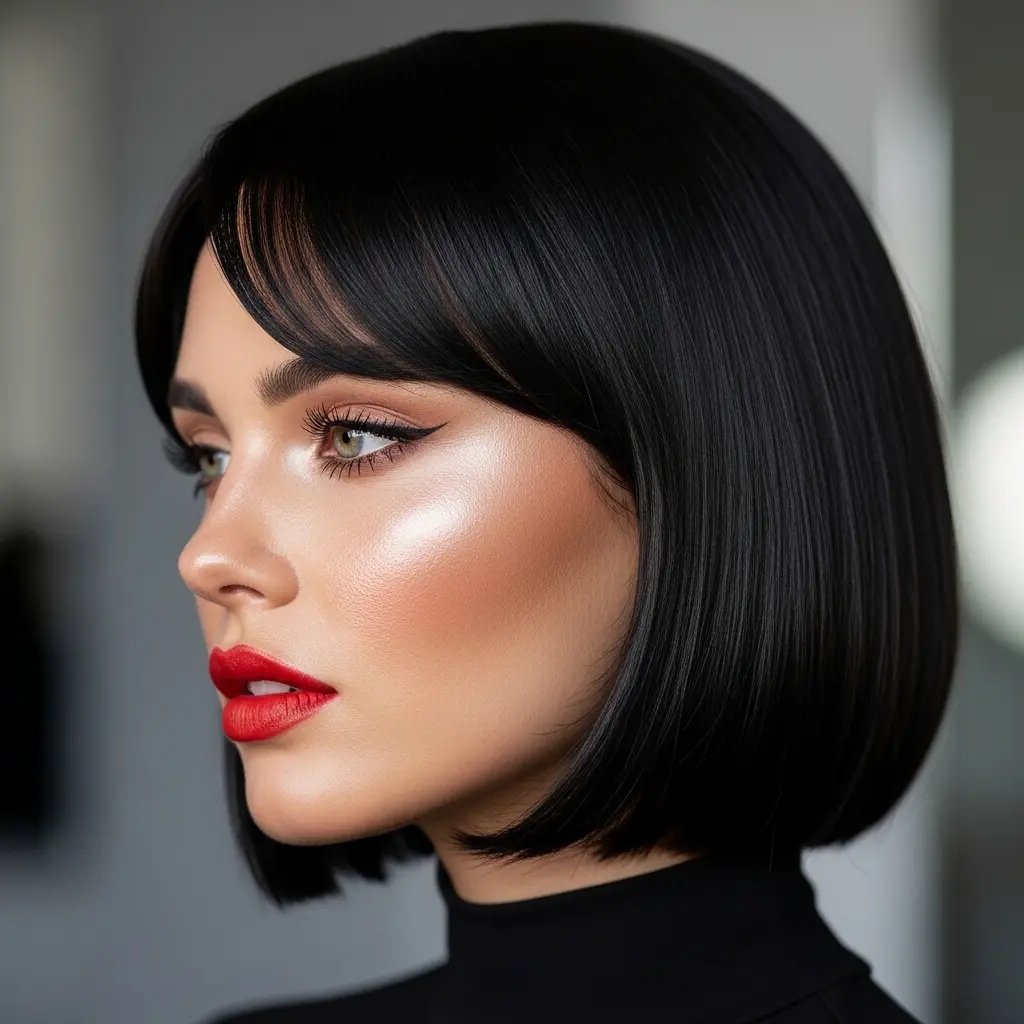 #6 Sleek Jaw-Length Bob with Wispy Bangs