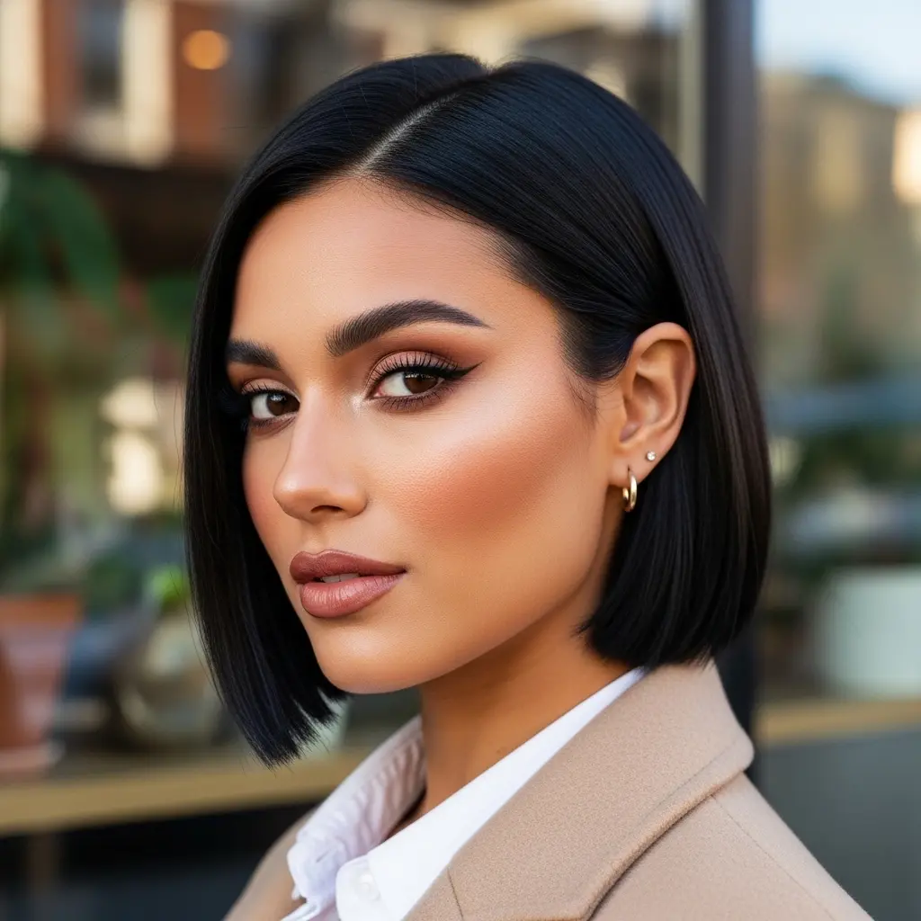 #6 French Bob No Bangs with Sleek Finish