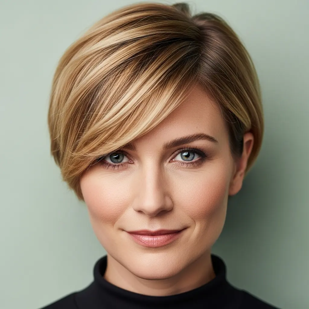 #7 Short Grey Hair with Long Fringe