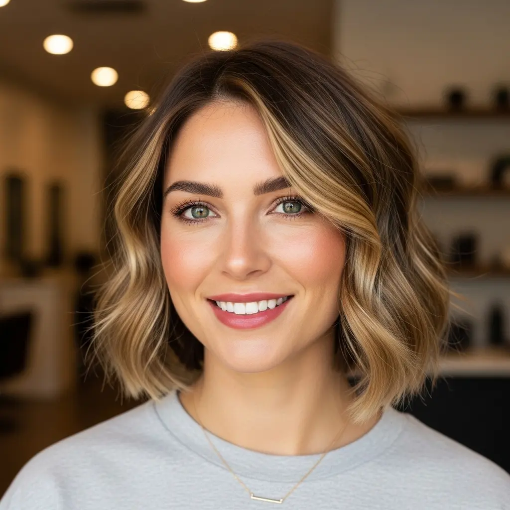 #7 Natural-Looking Loose Curls on a Neck-Length Bob