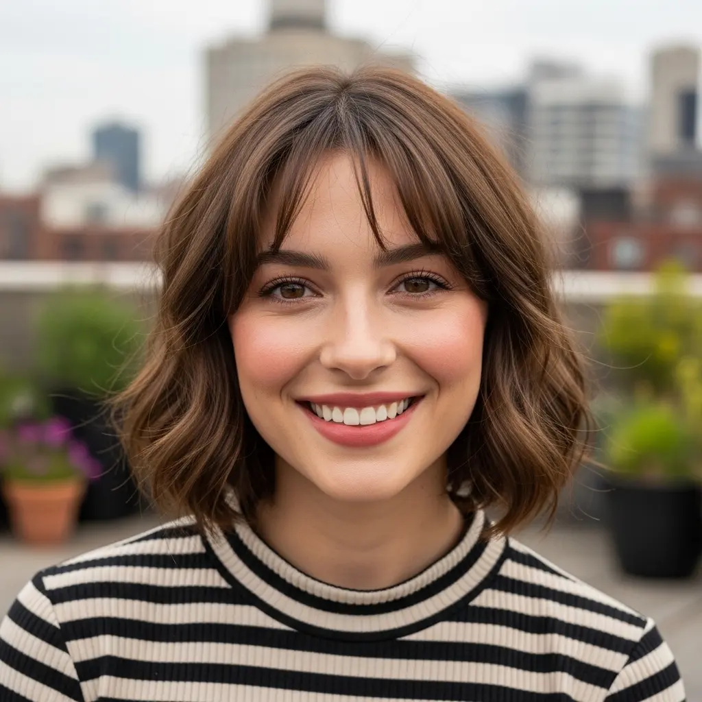 #7 French Bob Haircut for Round Face