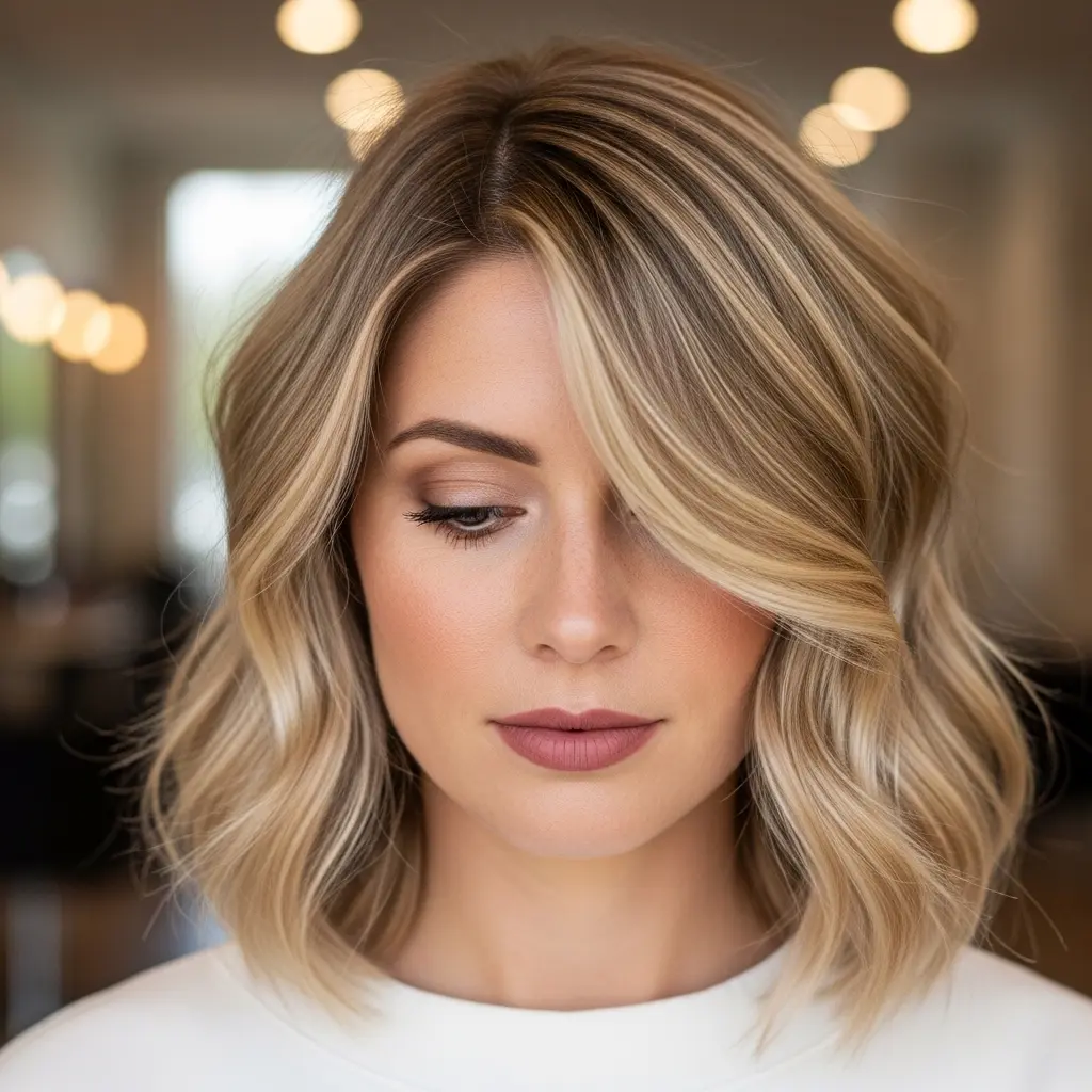 #8 Modern Medium-Length Waves for Older Women