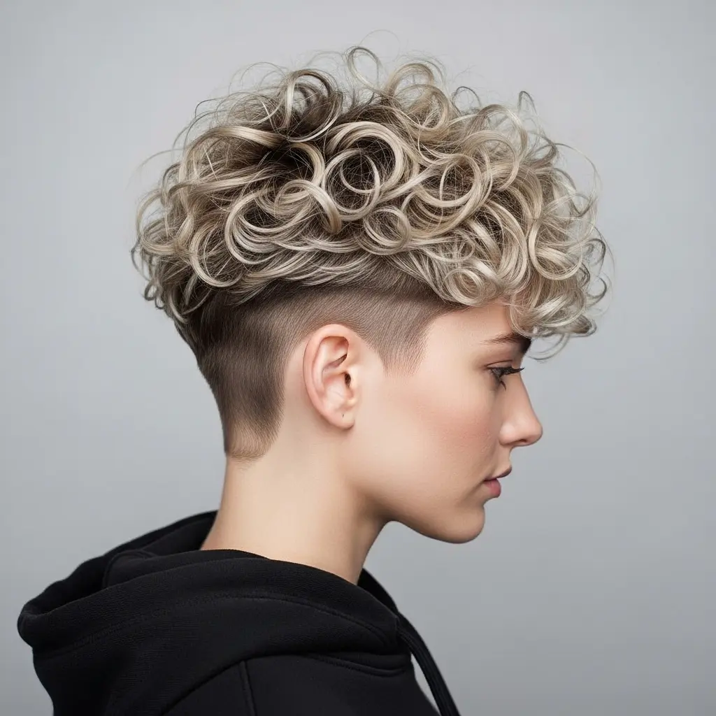 #8 Curly Wedge Stacked Pixie Bob