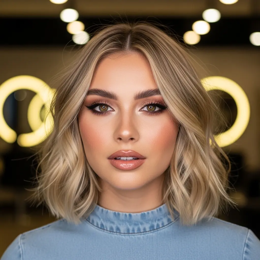 #9 Messy Side-Parted Blunt Bob