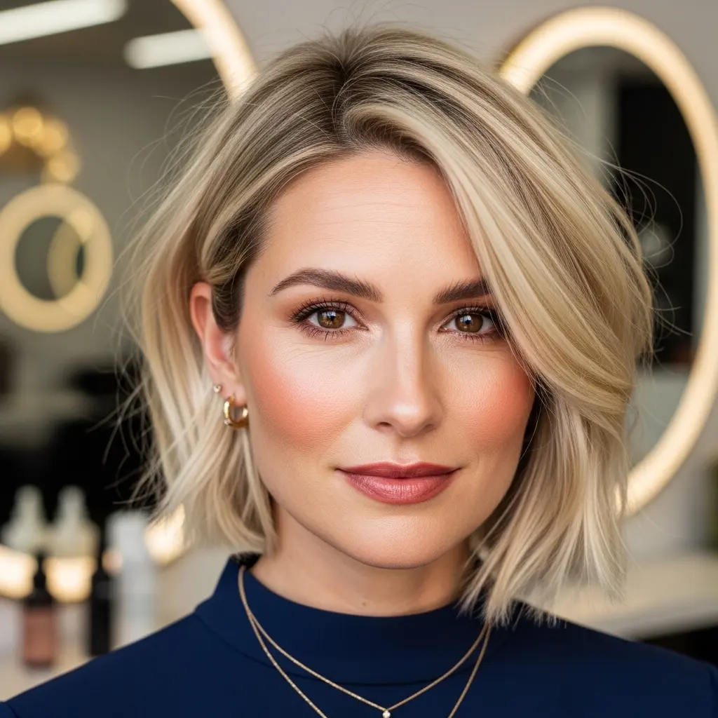 #9 Blunt-Ended Bob with Hidden Layers