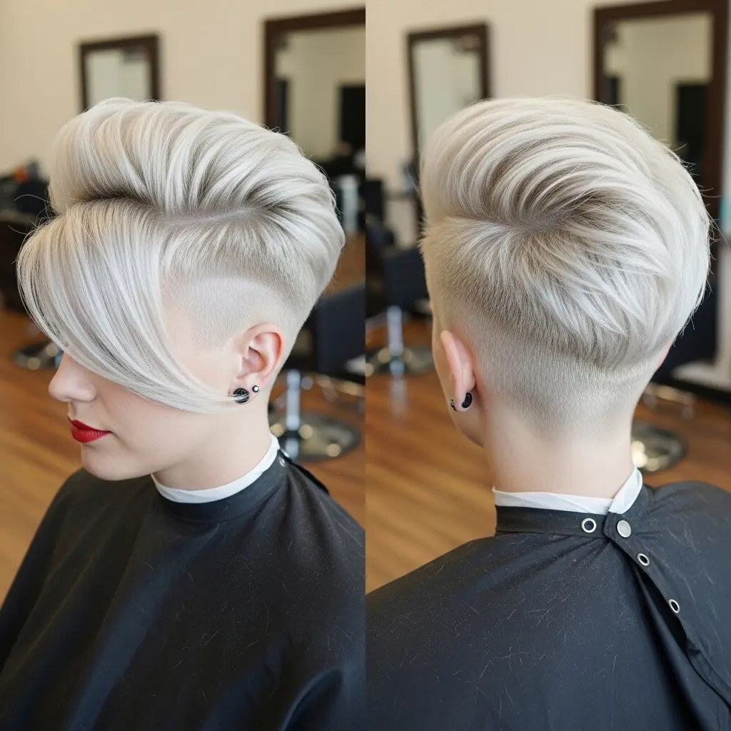 #9 Stacked Bob with Shaved Sides and Back