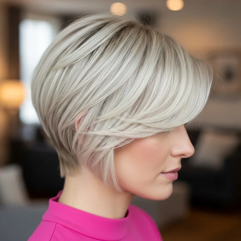 #9 Jaw-Length Layered Blonde Bob