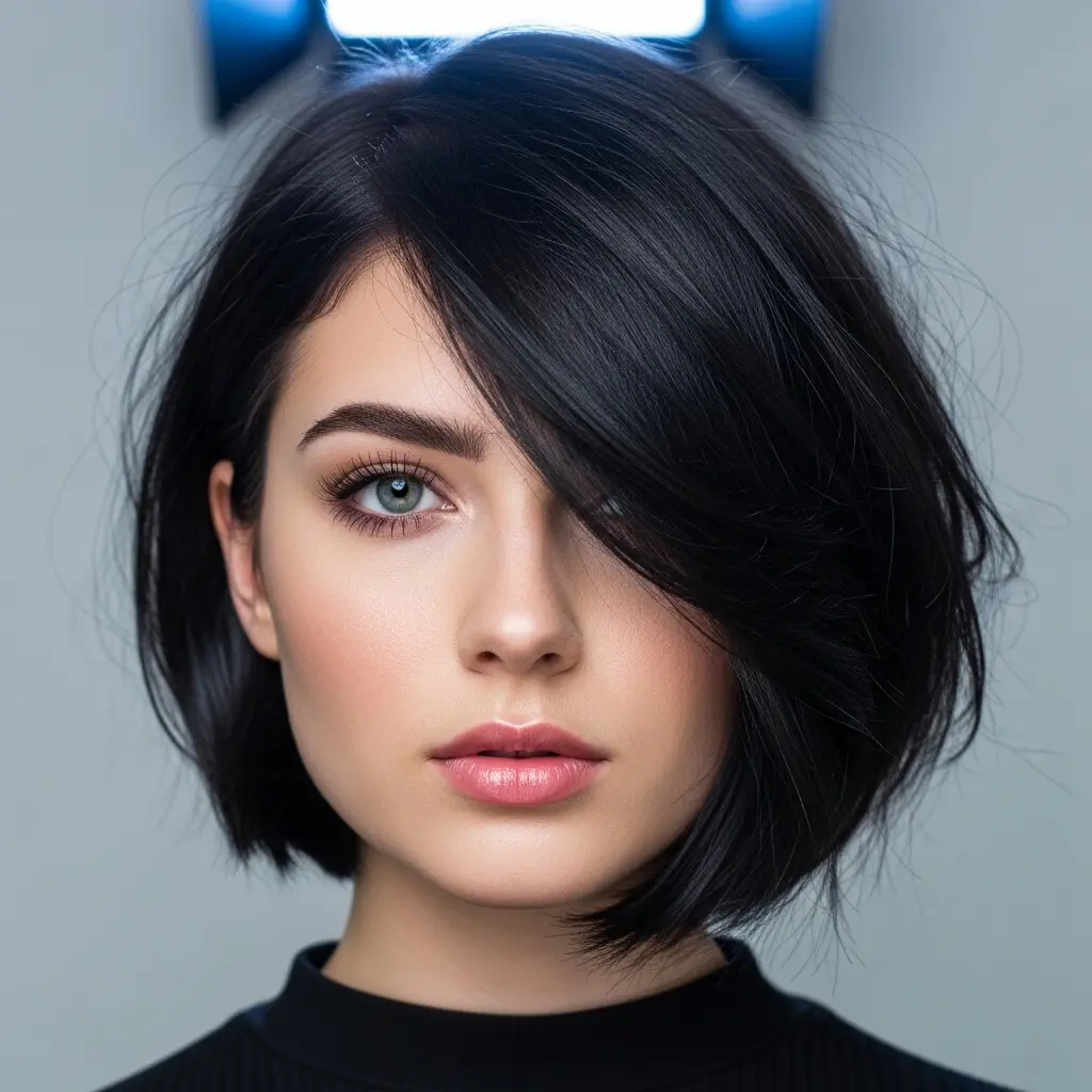 #9 Jet Black Long Bob