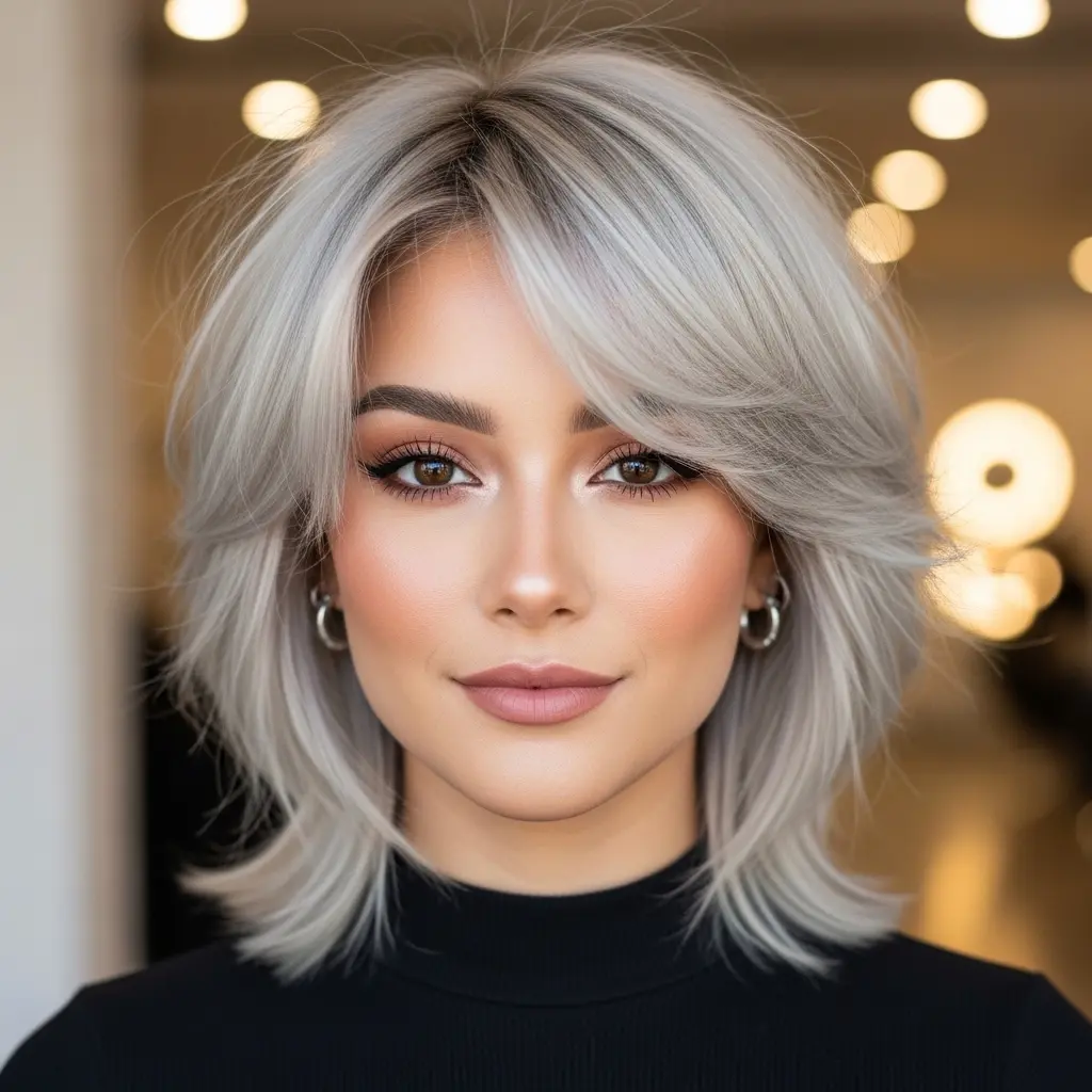 #9 Short Voluminous Shaggy Layers and Bangs