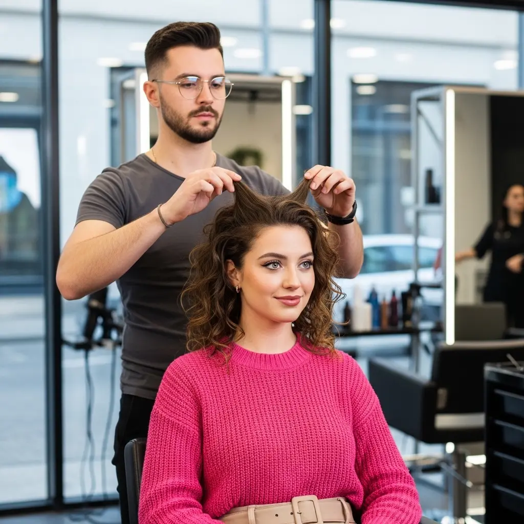 #1 Textured Curly Undercut Mullet for Women