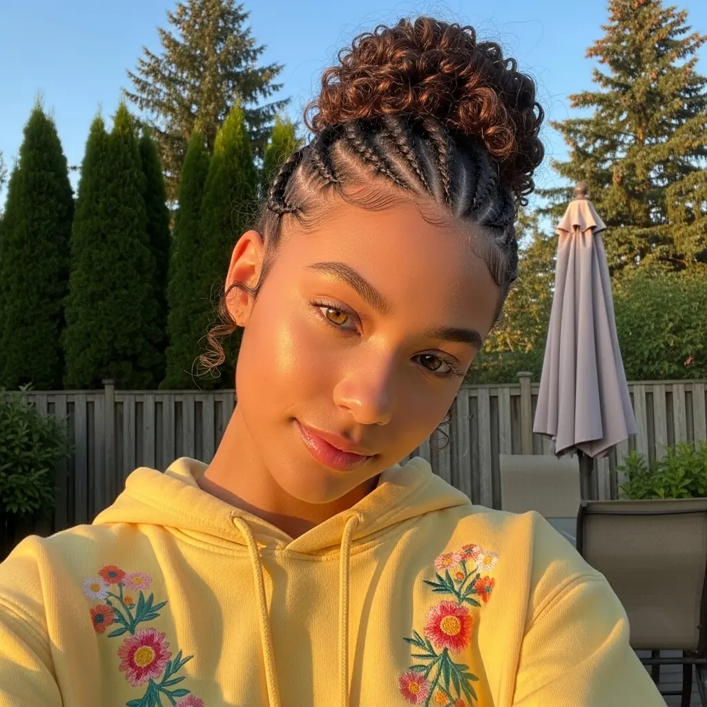 #1 Braided Updo for Round Face Shape