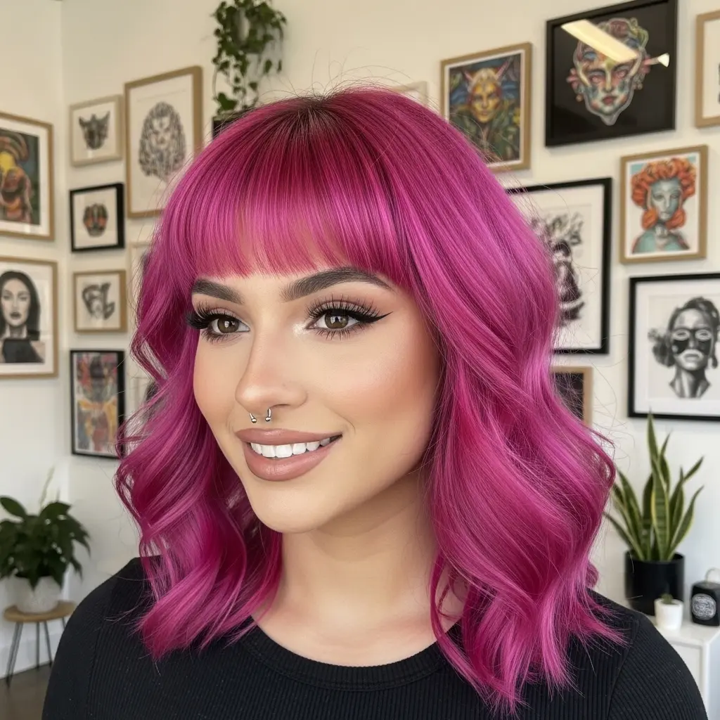 Electric Bright Pink Hair