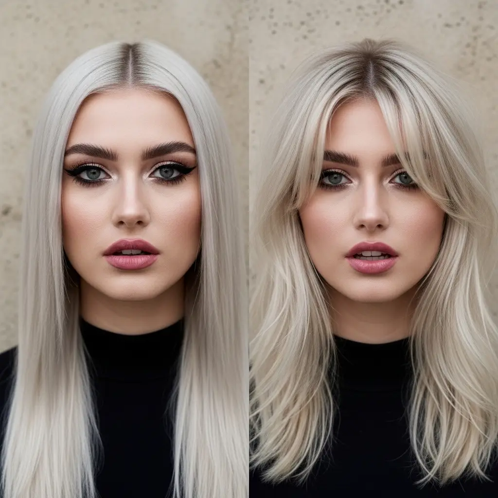 Bright Platinum Mid-Length Hair