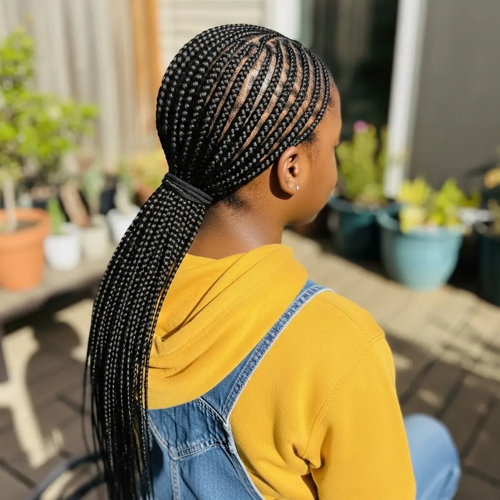 #11 Simple Ponytail Braids for Black Girls