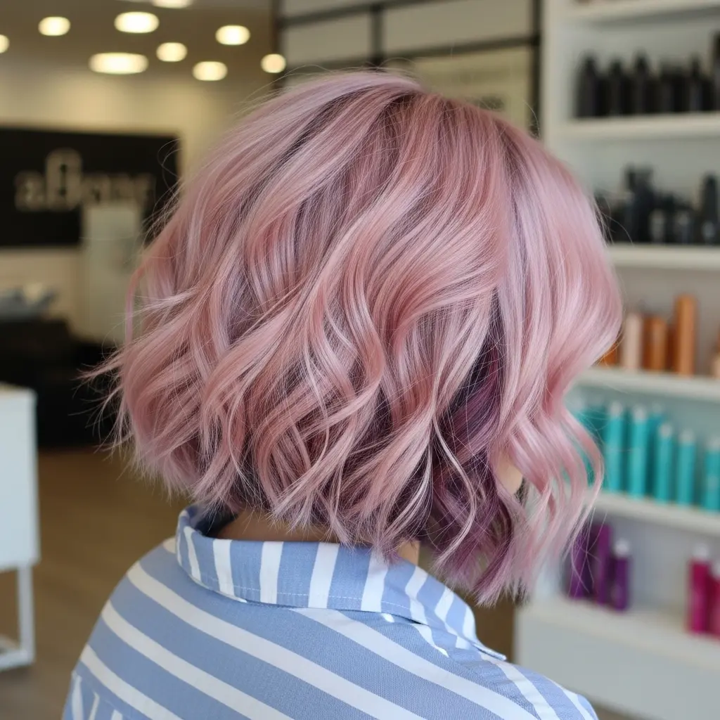 Perfectly Pink Tousled Bob