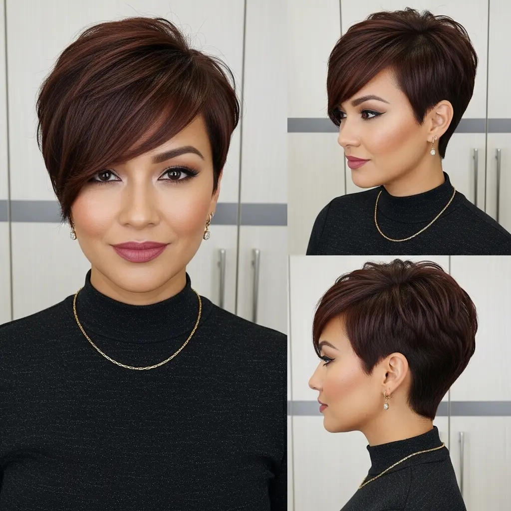 #12 Short Bob Haircut with Asymmetrical Bangs