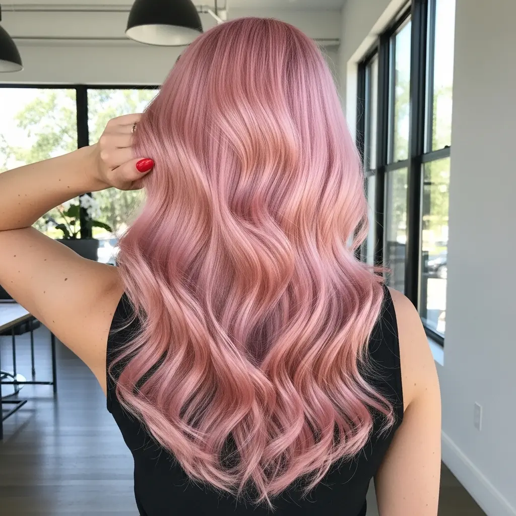 Stylish Long Pink Curled Ends