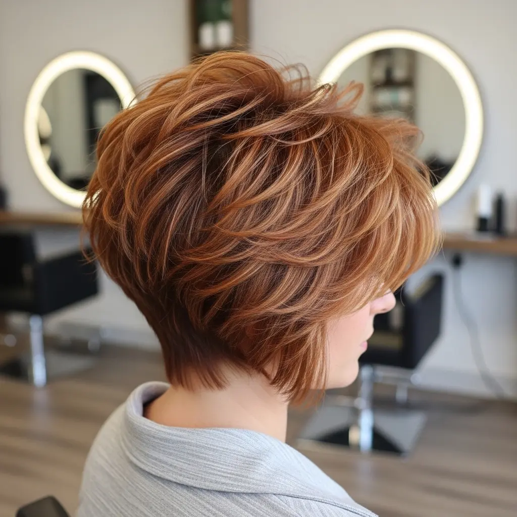 Dark Copper Pixie Bob with Layers