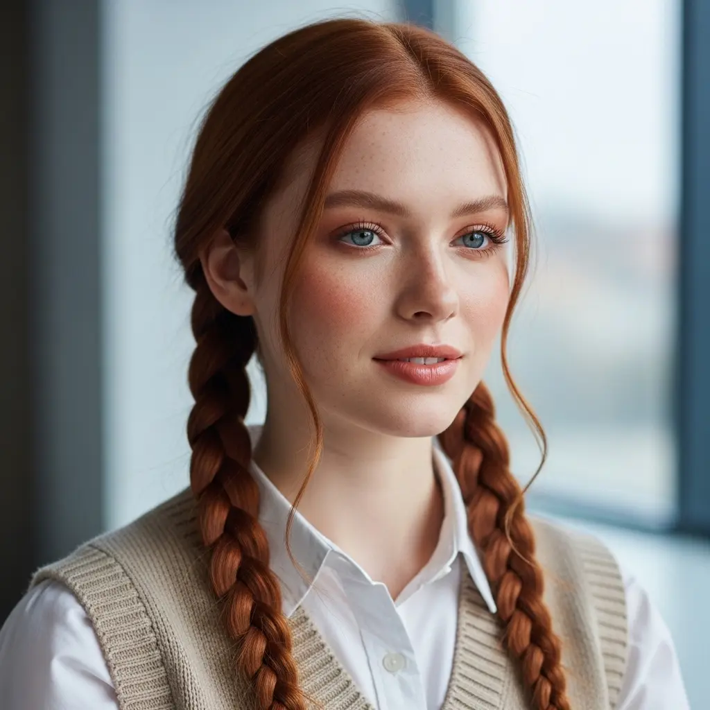 #14 School Braids for Long Red Hair