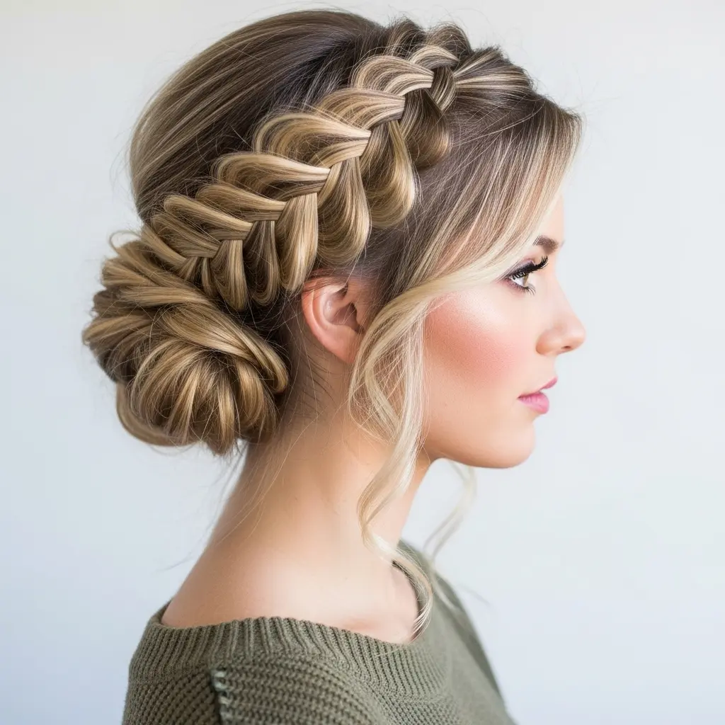 #17 Beautiful French Plait Updo