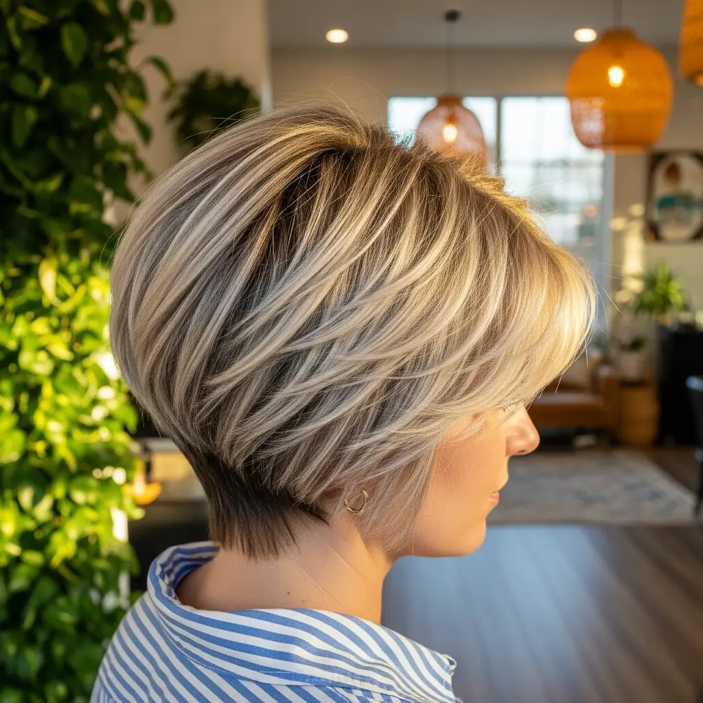 Lovely Tapered Bixie with Dark Roots