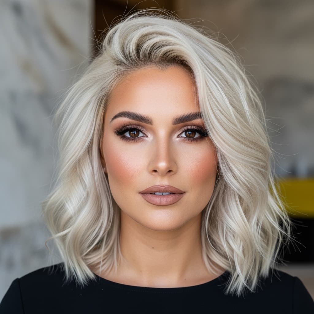 Golden Blonde Shoulder-Length Hair