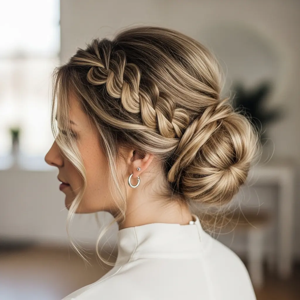 #4 Soft Low Knot with Long Bangs