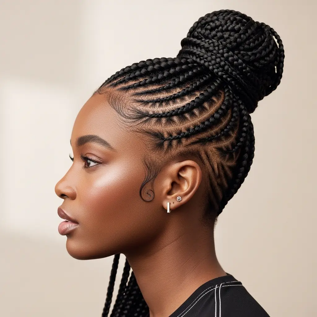 #4 Straight Up Braids with Side Lines