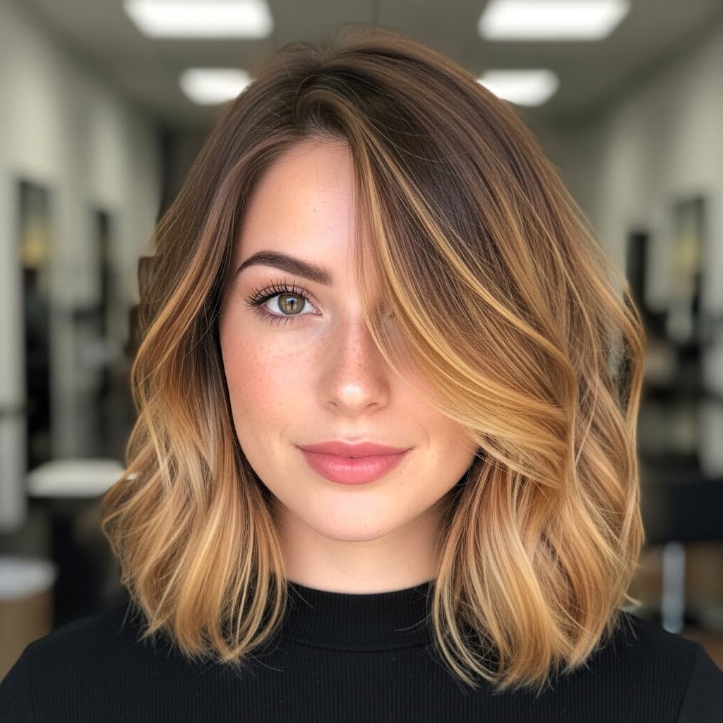 Blonde Balayage Tones on a Lob