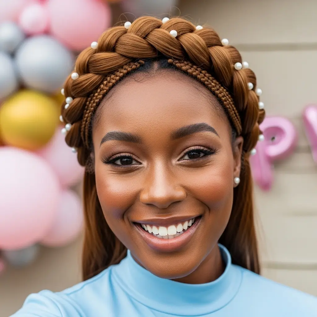 #7 Quick Braided Crown for Graduation Day
