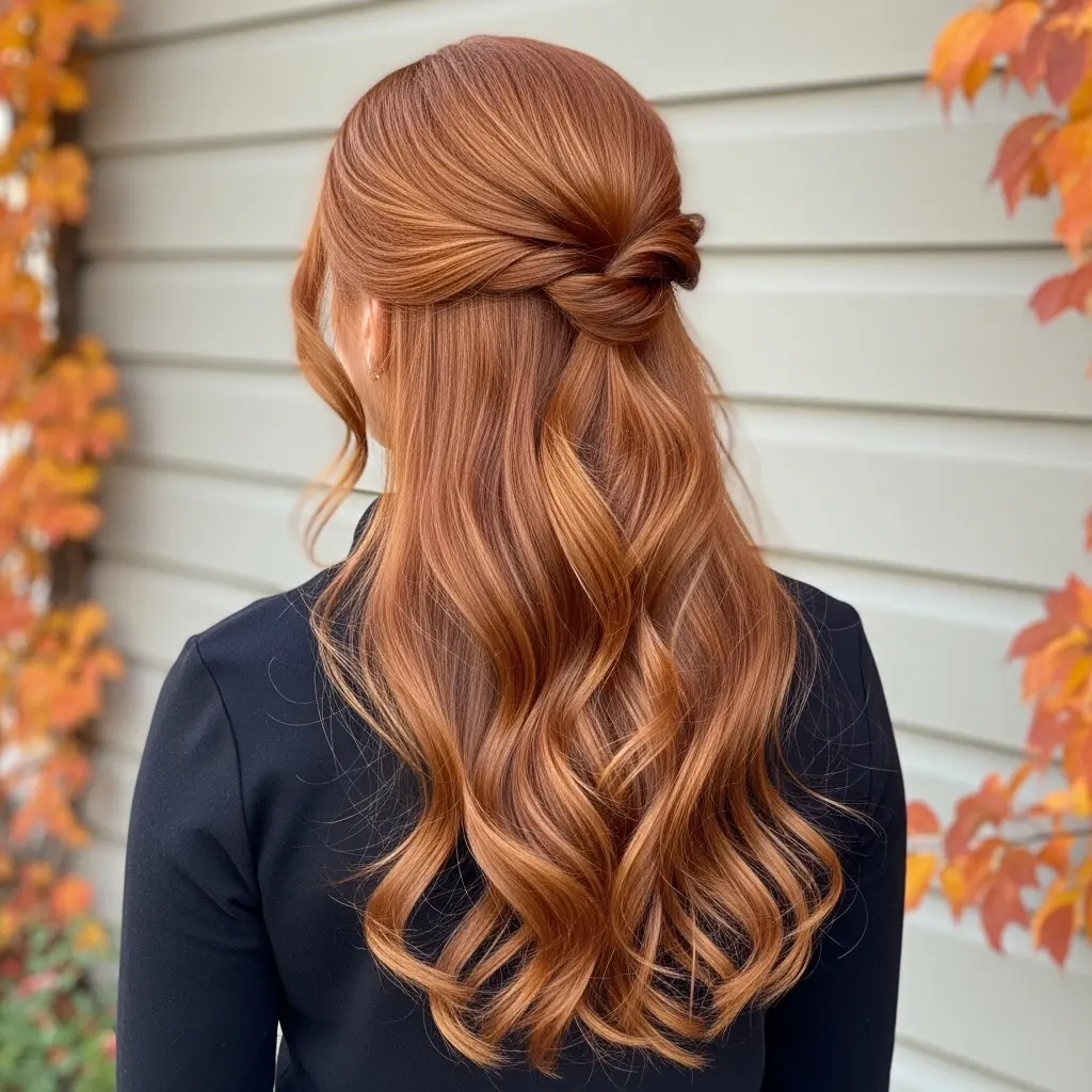 Sun-Kissed Ginger Copper Waves
