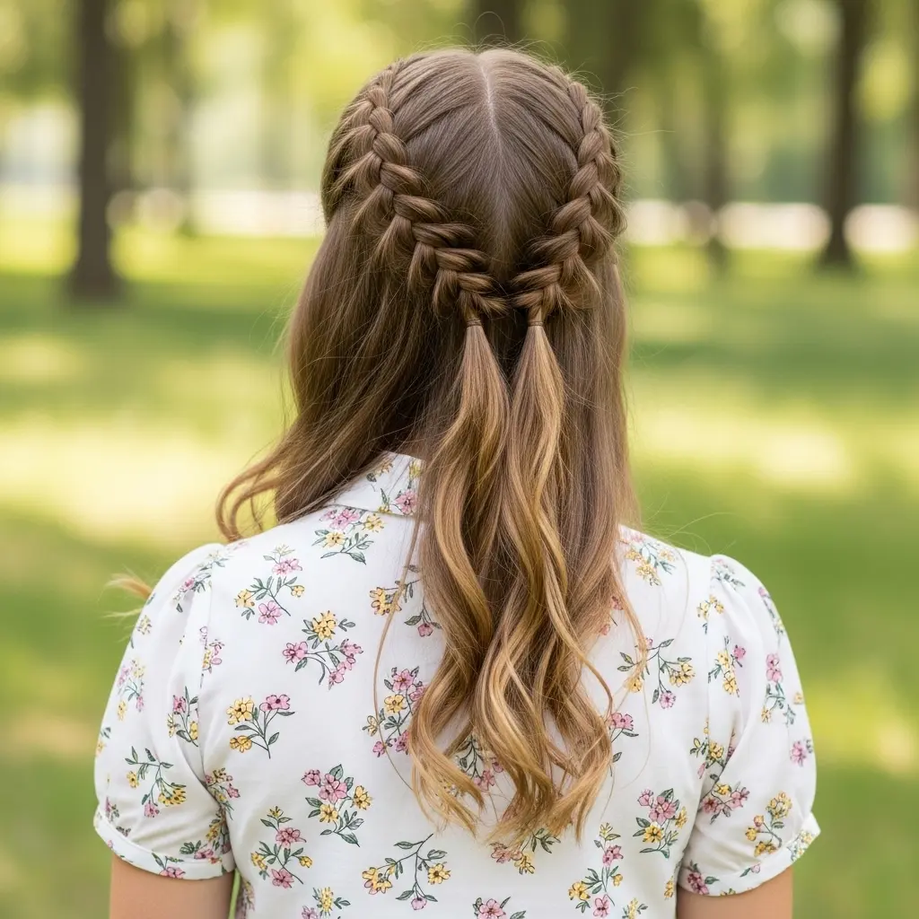 #9 Half Up Half Down Braids for Pre Teens