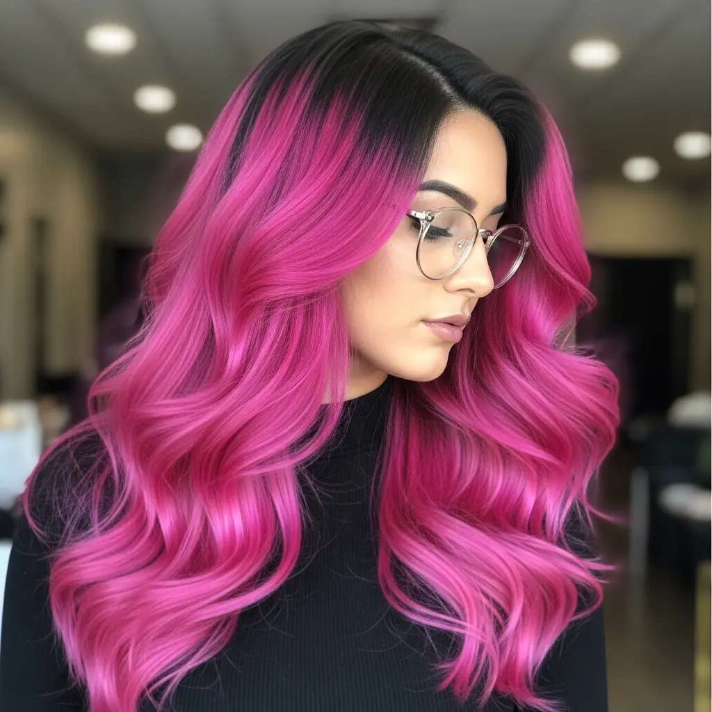 Long, Luscious, and Thick Magenta Pink Hair