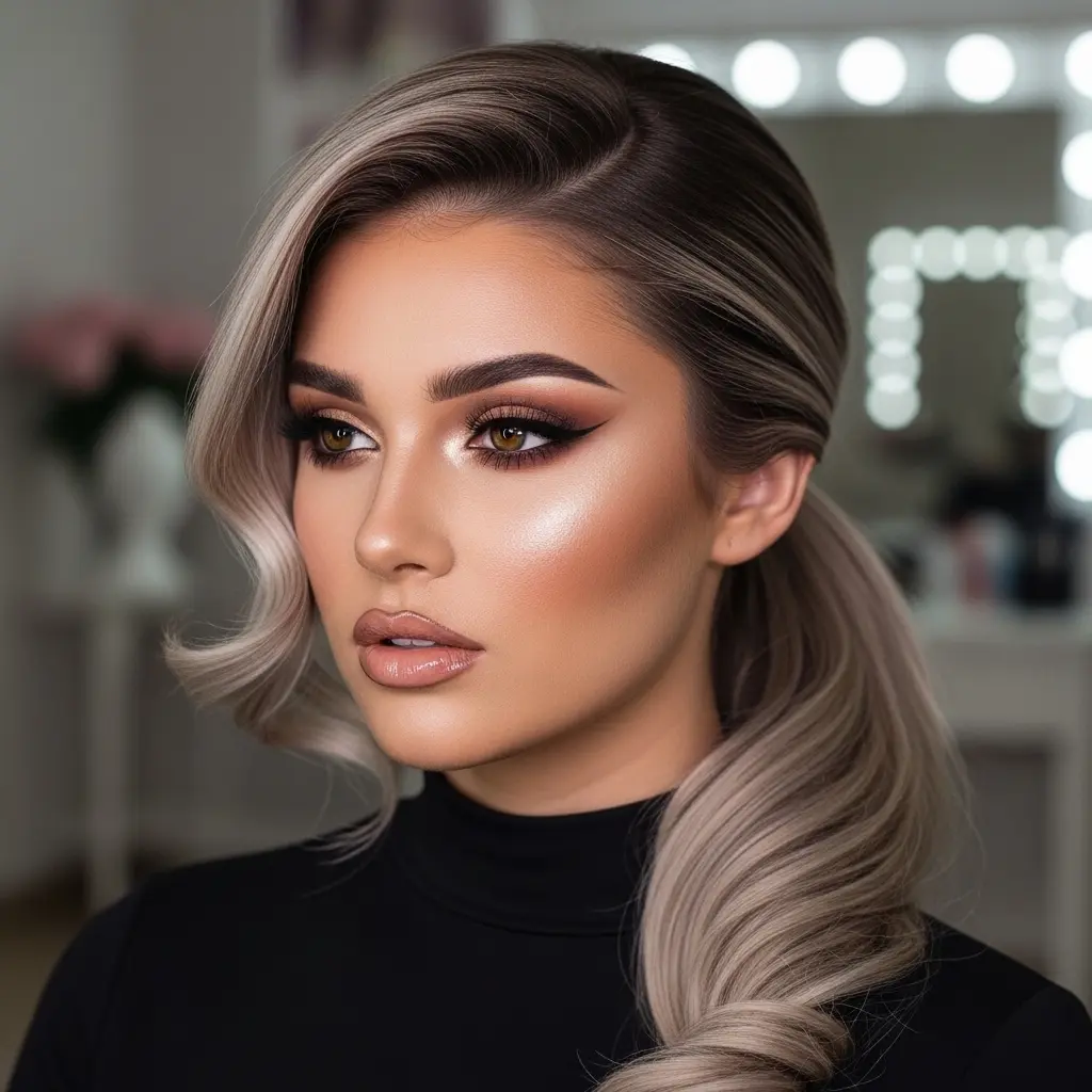 #1 Elegant Long Hair Side Ponytail with Soft Waves