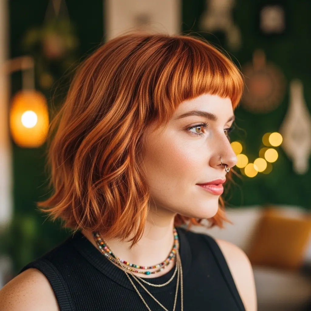 #1 Tousled Shaggy Bob with Micro Bangs