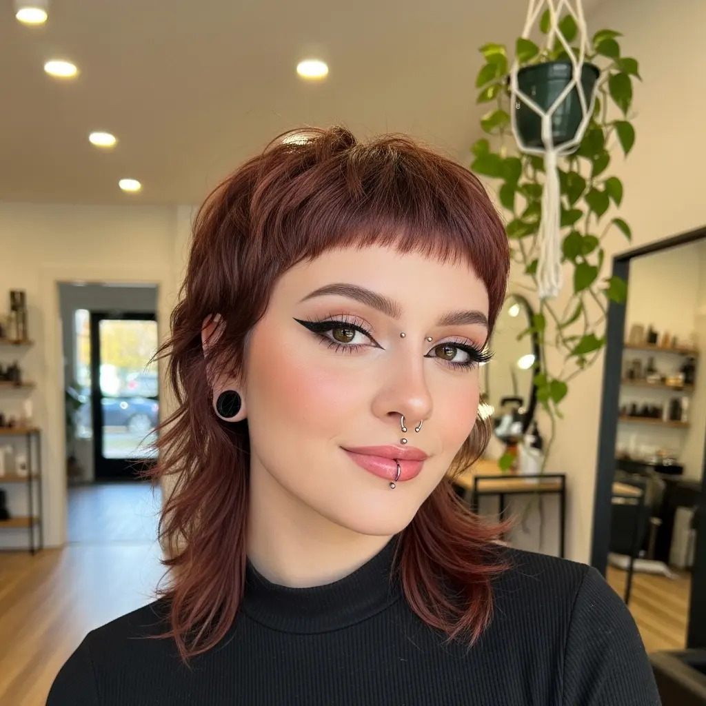 #1 Trendy Shag Mullet with Micro Bangs