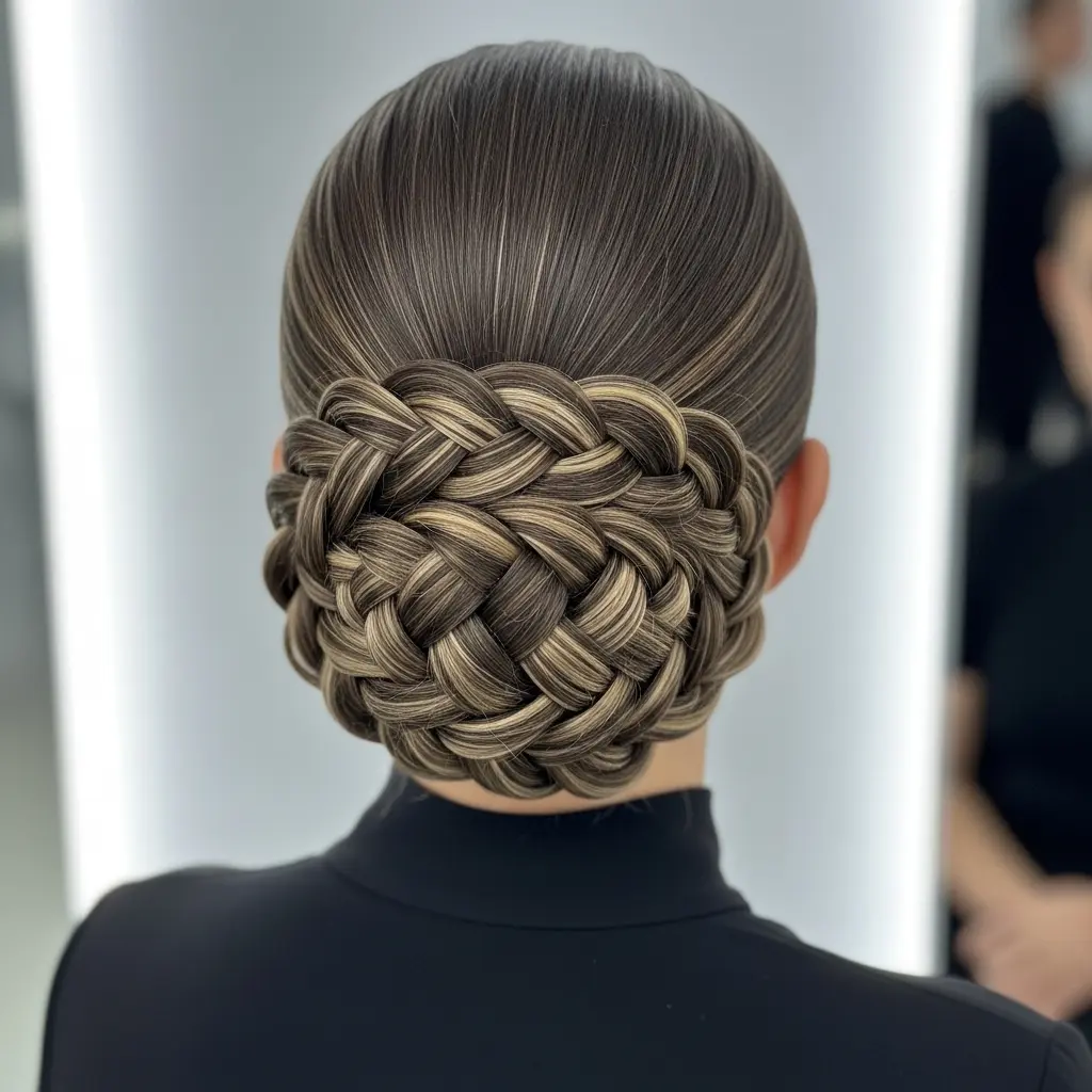#10 Gorgeous Braided Low Bun for Long Hair