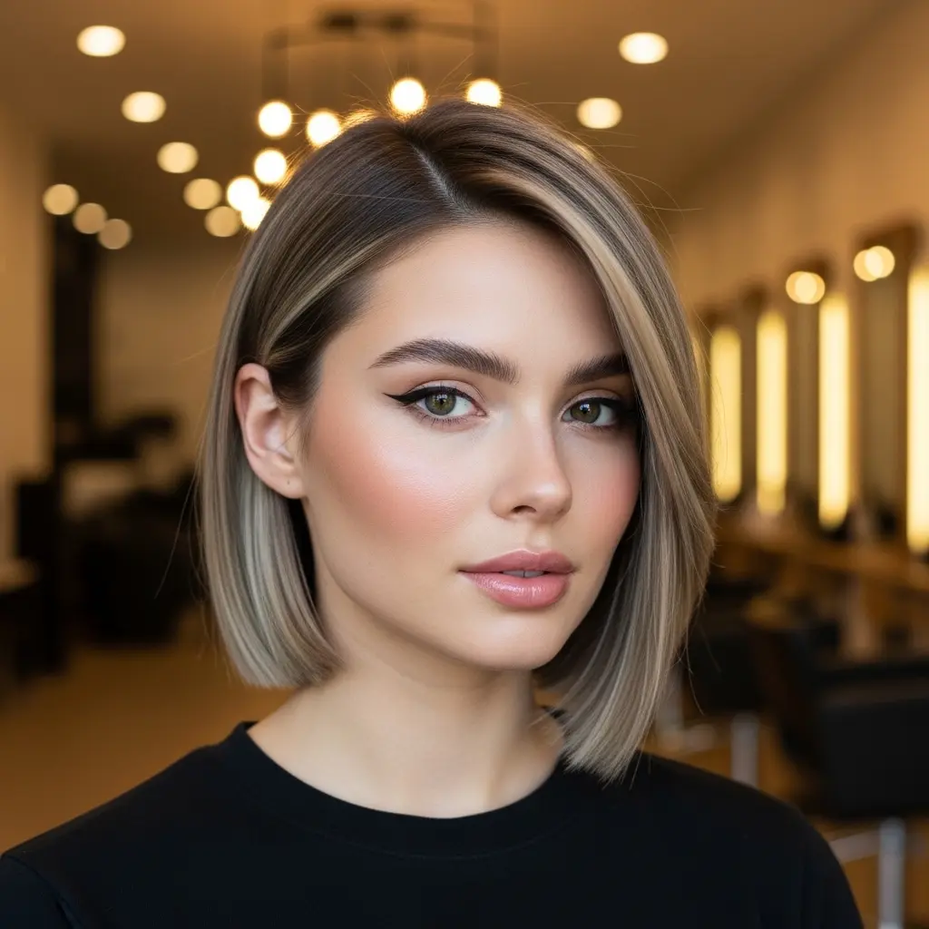 #10 Sleek Side-Parted Bob for Thin Hair
