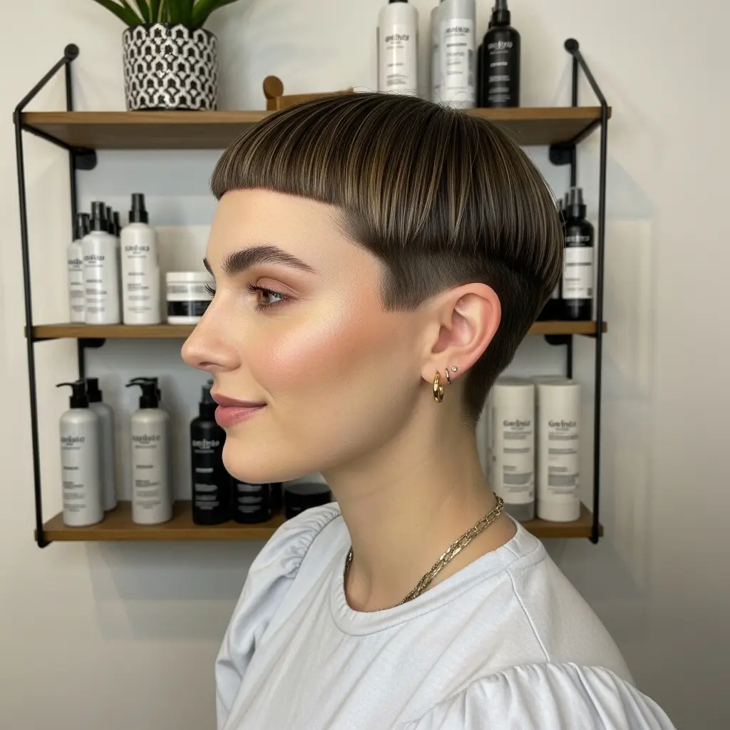 #10 Undercut Ear-Length Bob Hairstyle