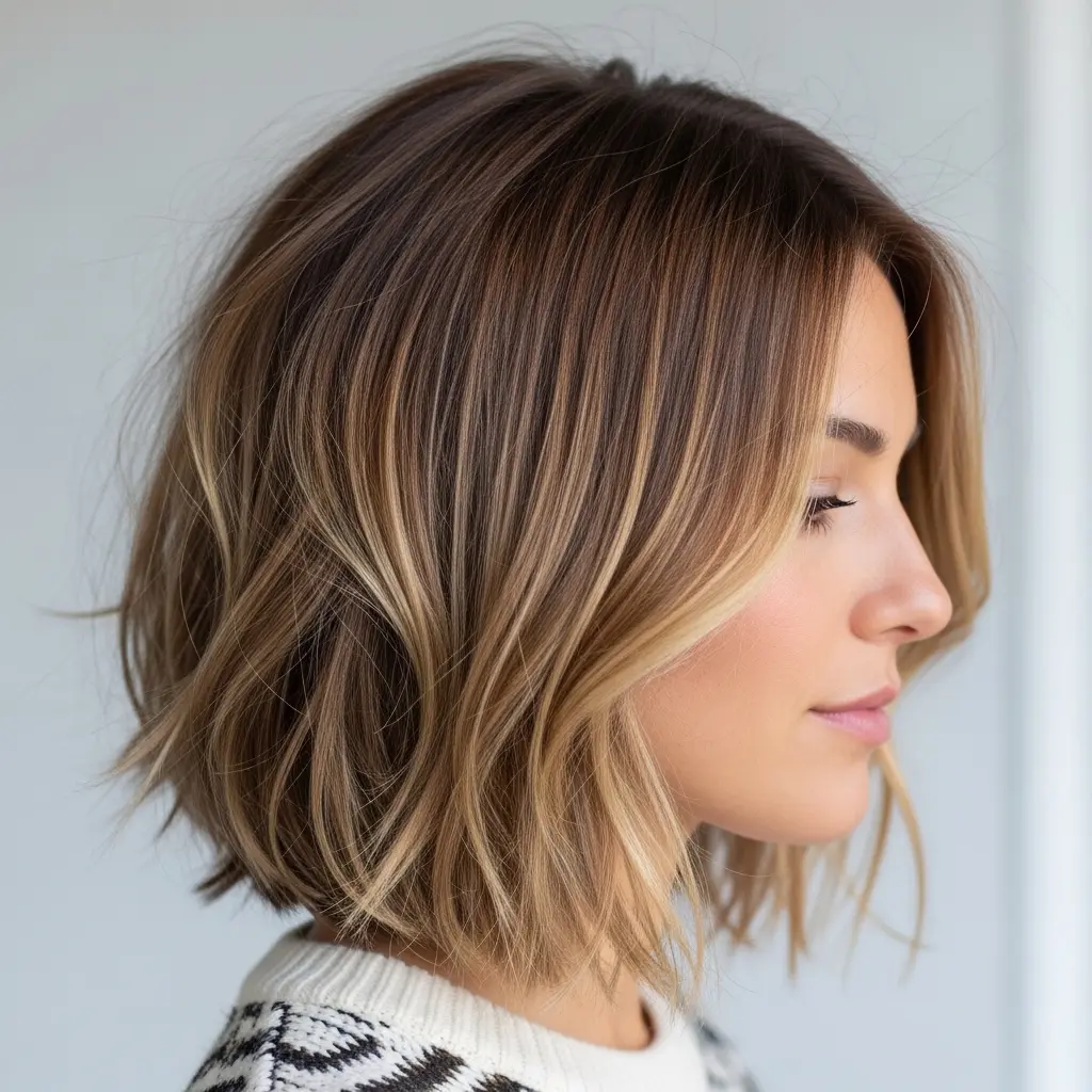#10 Textured and Bouncy Short Angled Bob