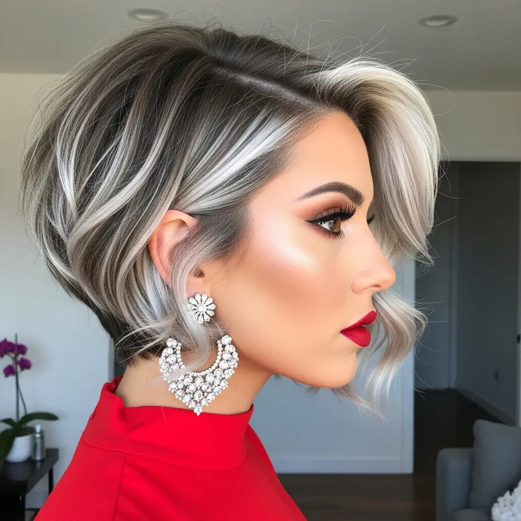 #10 Short and Messy Wavy Inverted Bob