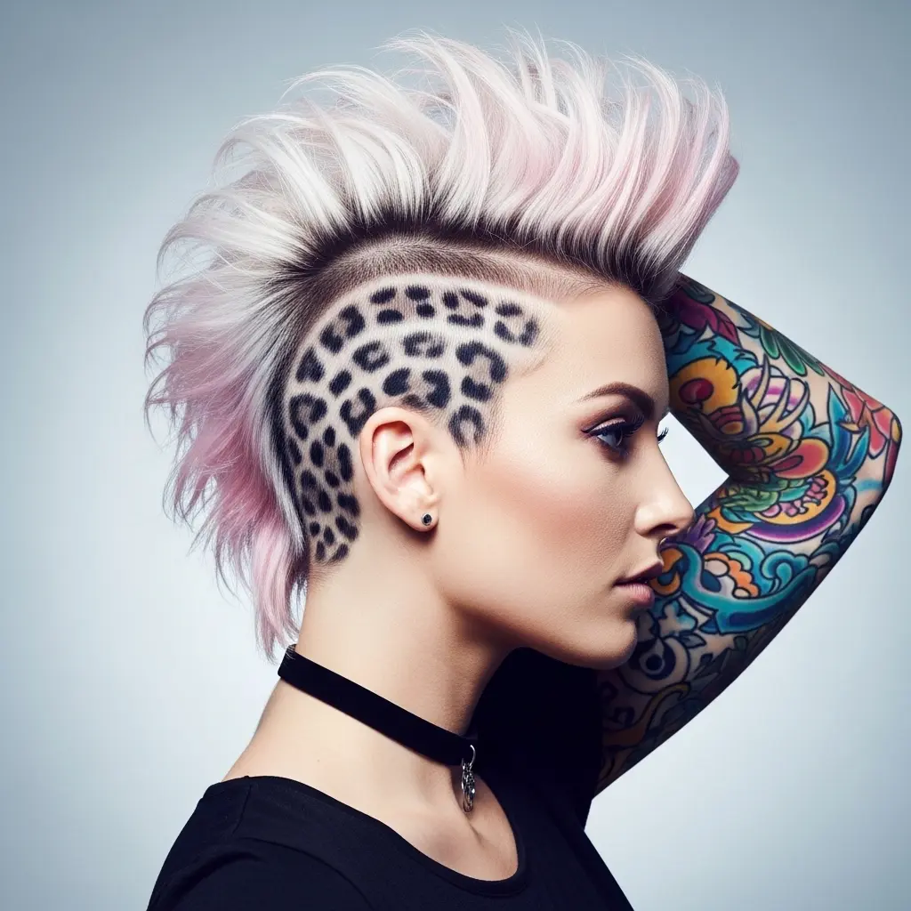 #11 Undercut with Animal Print