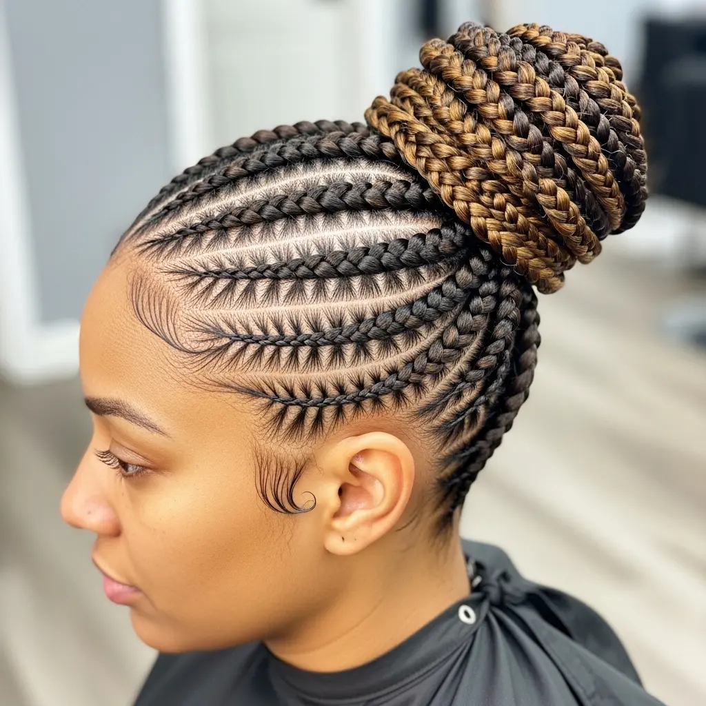#11 Box Braids Bun for Natural Hair