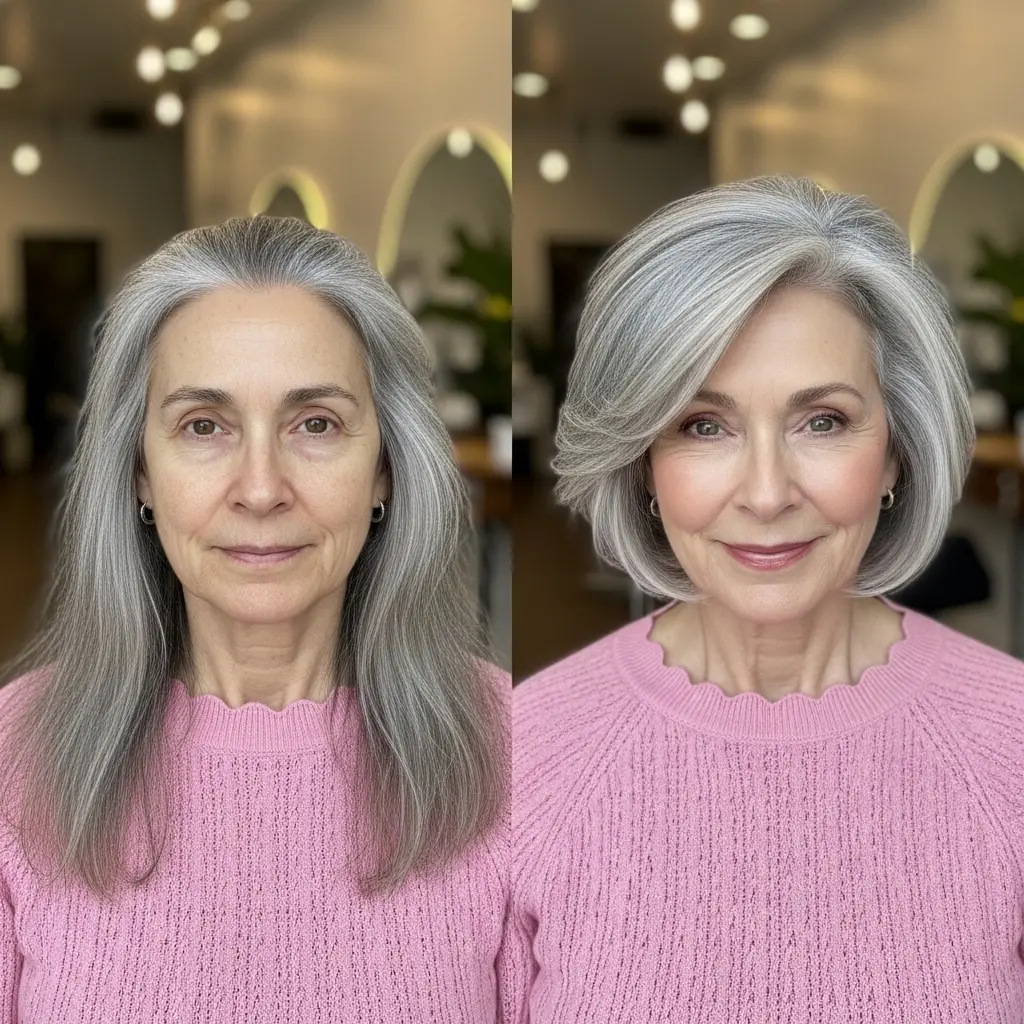 #11 Chin-Length Cut with Side Bangs for Women Over 60