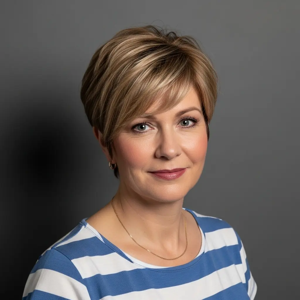 #12 Sweeping Fringe on Short Layered Bob
