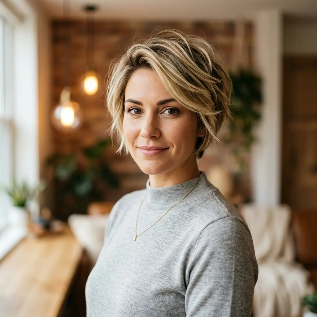 #12 Bixie with Feathered Bangs for Women Over 50