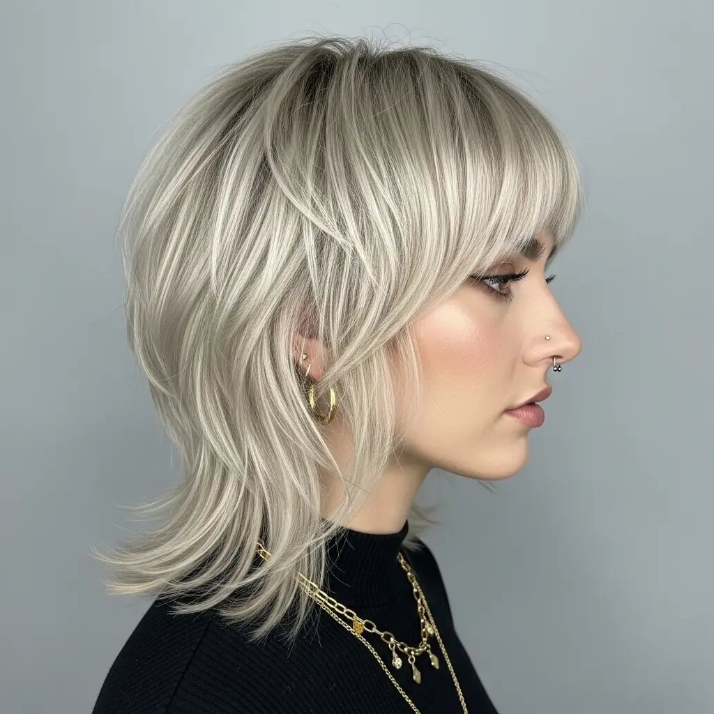 #13 Layered Shag with Bottleneck Bangs