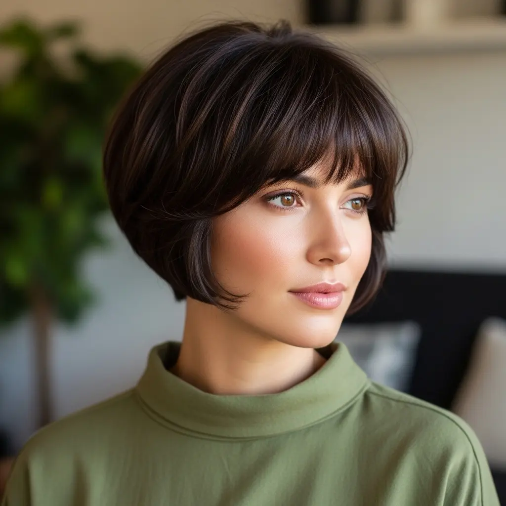 #14 Pixie Bob with Bangs for Thick Hair