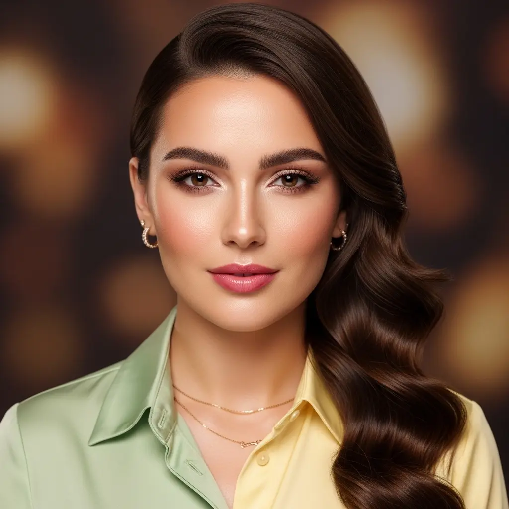 #15 Glossy Deep Chocolate S-Wave Mid-Length Lob with Face-Framing Layers