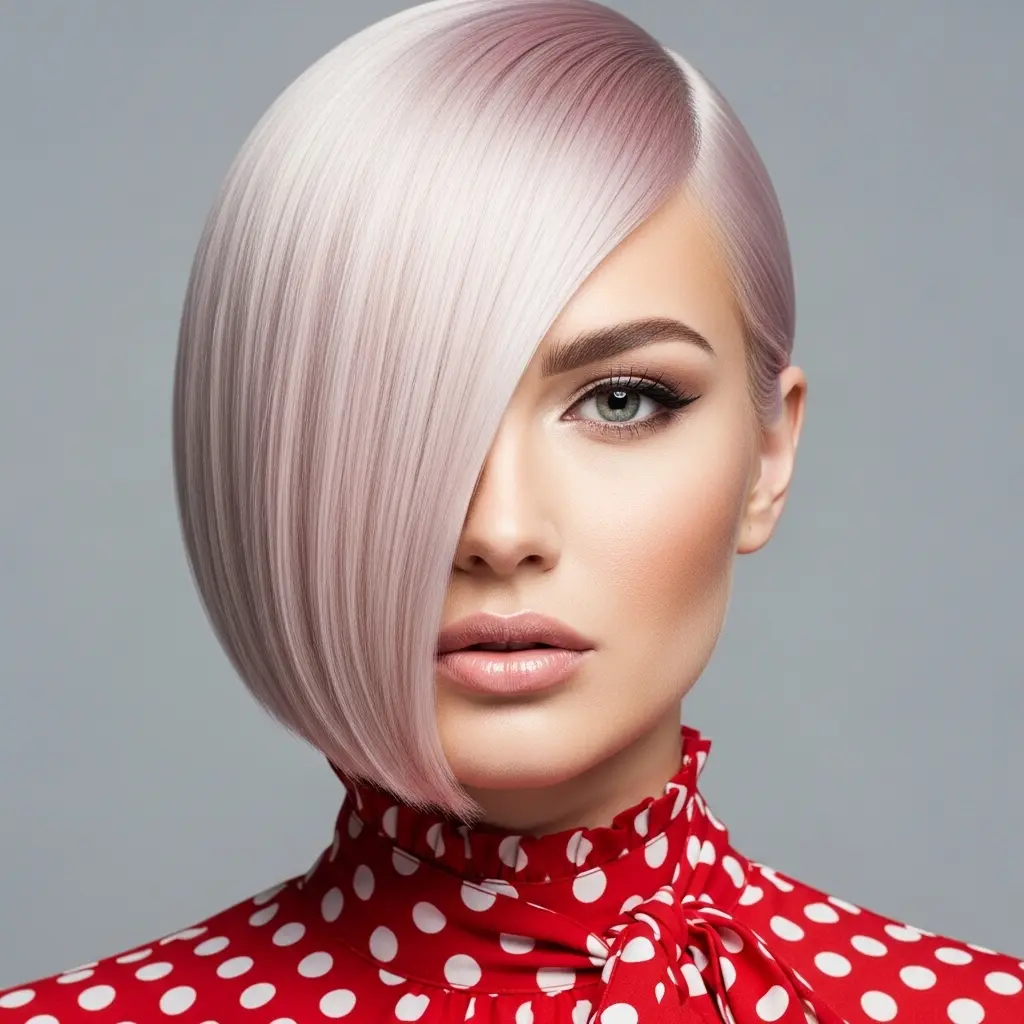 #15 Sleek Asymmetrical Ear-Length Bob